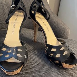 Audrey Brooke size 9 gently used black heels.